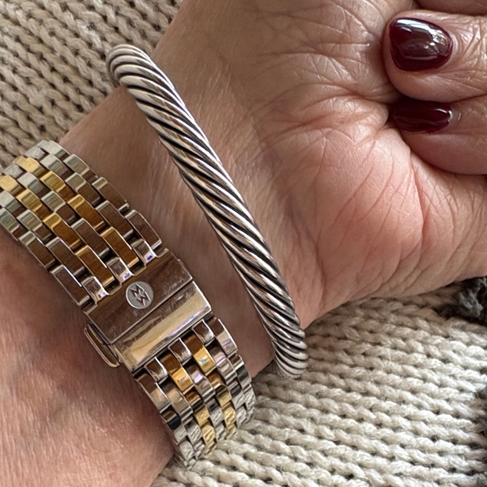 David Yurman Renaissance SS & 14kt Gold Bracelet, Gemstone Accents - Picture 6 of 10